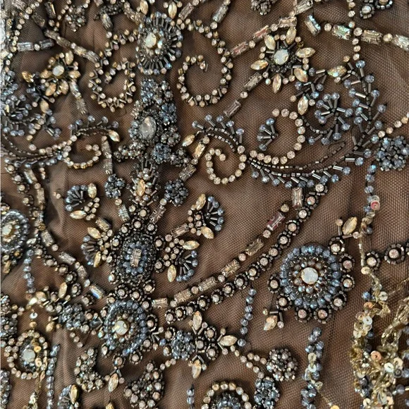 Marchesa Couture Icons Crystal Threadwork Gown Nude Beaded Evening Dress US 2 - Picture 12 of 15